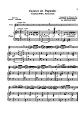 Caprice No.24 for Violin and Piano
